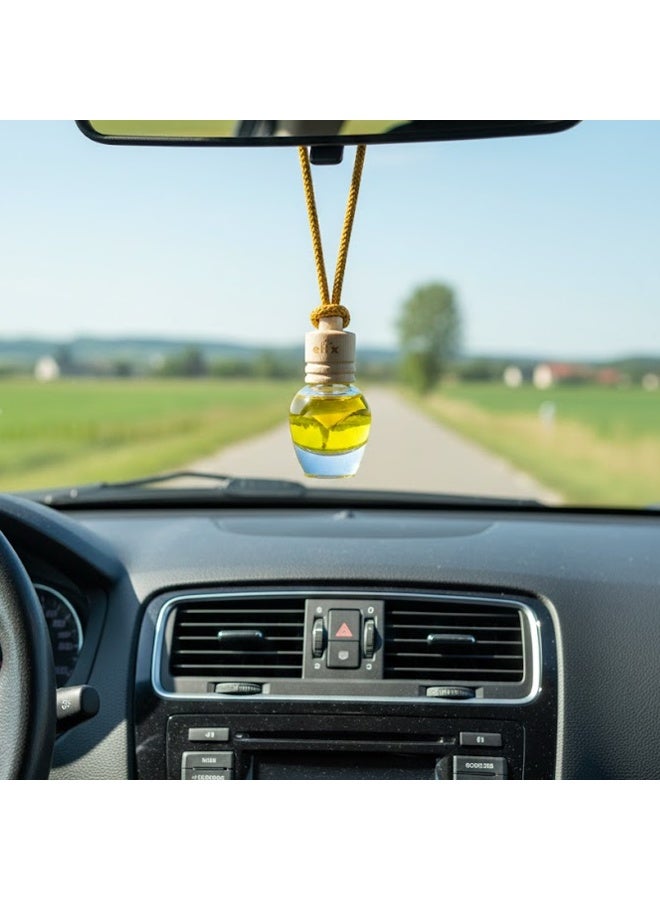 Hanging Car Air Freshener Lemon Scent, Natural Essential Oil Diffuser Bottle, Alcohol-Free & Non-Toxic, Long-Lasting Fresh Fragrance for Car, Home & Office - Image 1